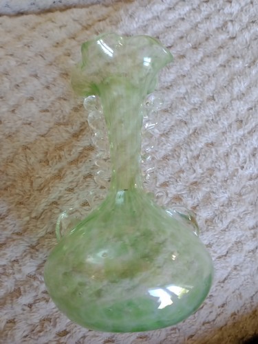 Hand blown green glass small - green,