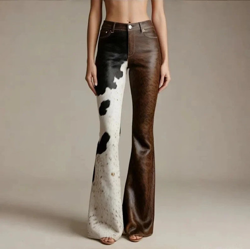 Genuine cowhide leather pants - cowhide,