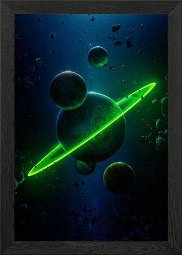 Planet framed wall - planet,