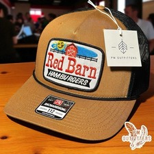 Vintage Retro Red Barn Hamburgers Patch Richardson 112 Rope Trucker Hat