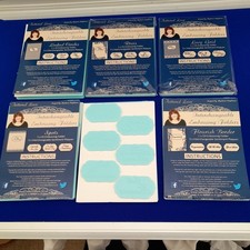 Tattered Lace: Interchangeable Embossing Folders (x6) +Phrases 4x3 on each card