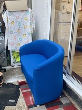 Four 4 Square 2 Seater Corby Tub Sofa Blue Fabric Excellent Condition Used Once