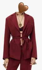 Zara Burgundy Blazer Cut-Out