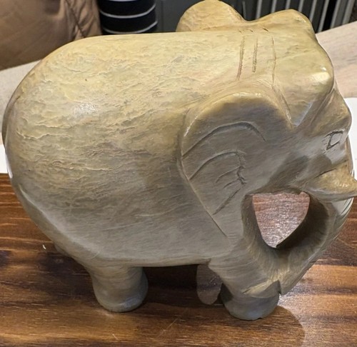 Soapstone elephant figurine - elephant,