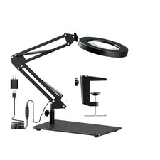 10X LED Magnifier Glass Desk Lamp With Light Stand Clamp Beauty Magnifying Lamp