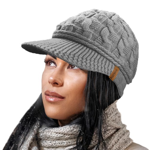 Ladies peaked cable knit warm - knit,