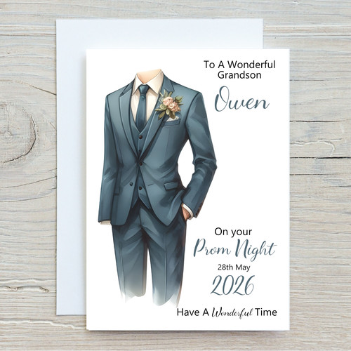 Personalised boys prom card - prom,