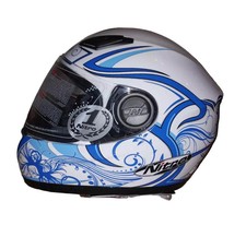 NITRO JUNIOR KIDS MOTORCYCLE BLUE WHITE HELMET SIZE MEDIUM  BC37231