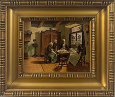 Dutch School (Early 20 TH Cen-ry) : Interior Scene, Oil On Canvas