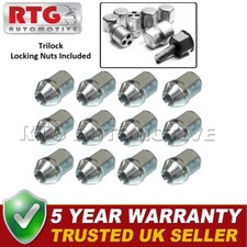 12x Nuts + 4x Trilock Locking Nuts For Hyundai Pony 1985-1994 (Steel Wheels)