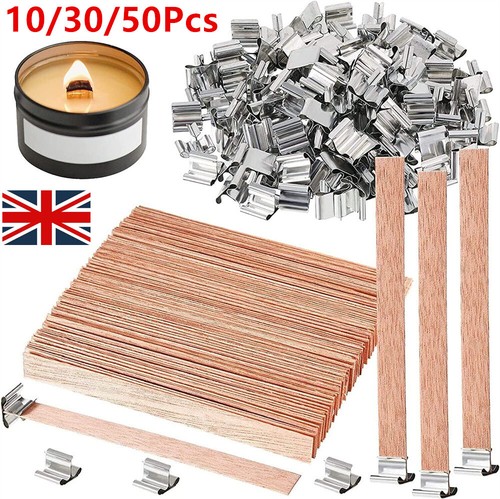 50x wooden iron candle - wooden,