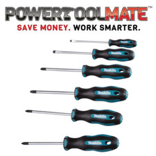 Makita E-10528 6 Piece Slotted Phillips + Pozi Screwdriver Set PH1 PH2 PZ2 PZ1