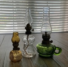 Vintage Mini Oil Lamps Set Of