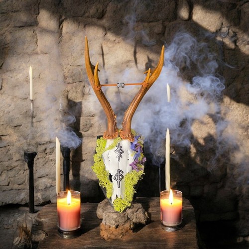 Viking inspired roe deer skull - inspired,
