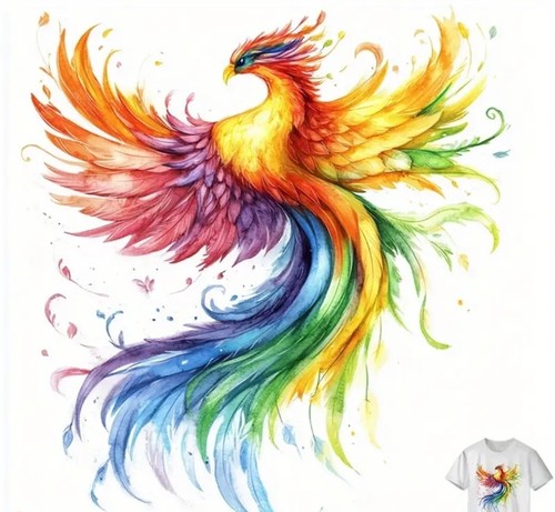 Rainbow phoenix large - phoenix, diy