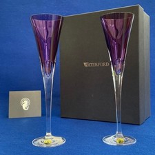 Waterford W Collection Champagne Flutes - Boxed Pair - Purple Heather