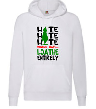 Grinch hate hate hate  funny Christmas hoodie  xmas unisex S-2XL men lady white 