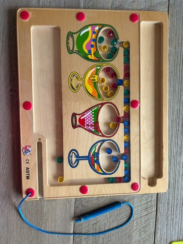 Wooden magnetic fishing game - wooden,