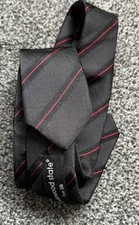 Mens Pure Silk Black Red Multi