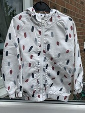 Girls White Hooded Rain Jacket . By Reserved. Age 4 Years (104cm)