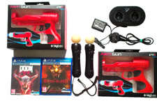 PS5/PS4 VR MOVE CONTROLLERS V1, 2x NEW GUNS, 2x VR HORROR/SURVIVAL GAMES  BUNDLE