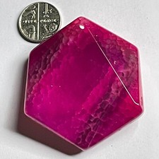 DRAGONS VEIN AGATE  50MM HEXAGON PENDANT ALL NATURAL AND DRILLED