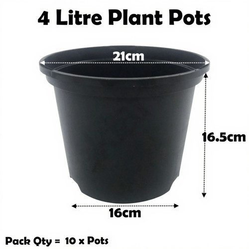 Litre black plant pots - 4,