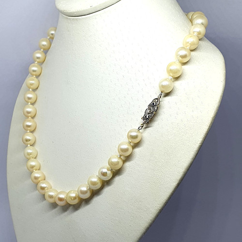 Antique pearls necklace with - antique,