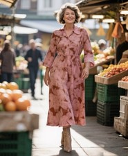 JAEGER silky floral midi dress