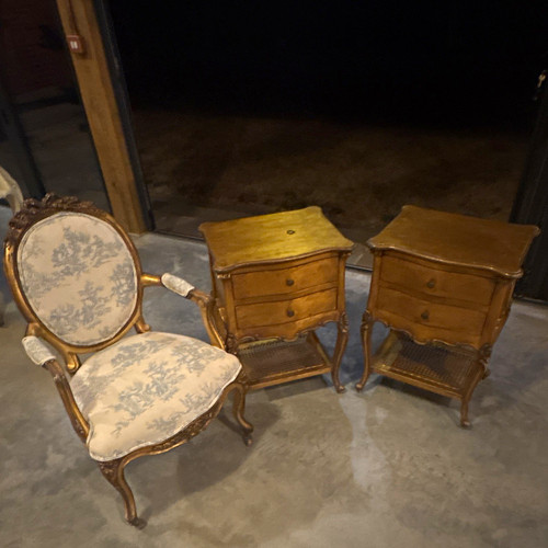 Vintage toile armchair pad - armchair,