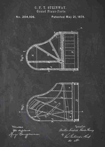 Steinway piano patent print - patent, a4