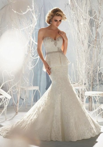 Mori lee peplum wedding dress - lee,