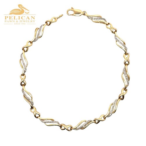 Diamond accent s link - 7.5",