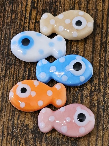 Ceramic fish beads - ceramic,
