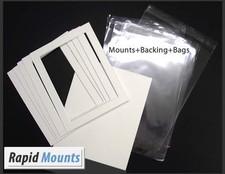 Mounts + Backing and Bags- White core board. Sizes 8x6" - 16x12" kits