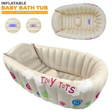 NEW TINY TOTS INFLATABLE BABY BATH HOT TUB HEAT SENSOR INFANT WASHING TRAVEL TUB