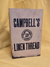 VINTAGE CAMPBELL'S BELFAST LINEN THREAD ( EMPTY ) 9 SPOOL BOX