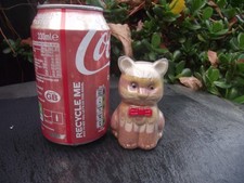 Vtg Kitten Cat Plastic Vessel Figurine filled with Isle of Wight Alum Bay Sand