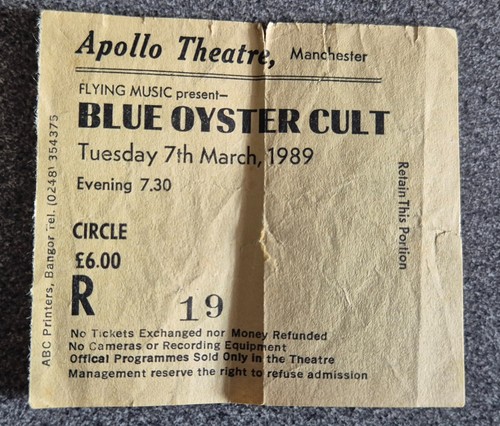 Used concert ticket blue - used,