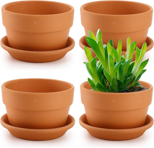 Pack terracotta pots - 4, with