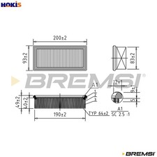 AIR FILTER FA1594 FOR VW GOLF/Cabriolet/II SCIROCCO CADDY/Box/Body/MPV JETTA