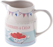 Retro Martin Wiscombe Strawberries & Cream Ceramic Large Jug - 650ml