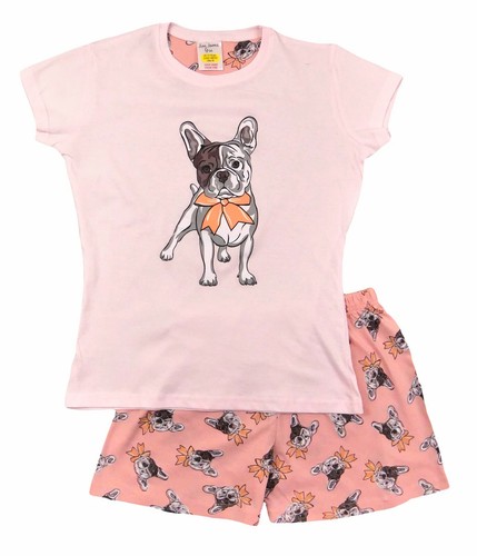 Girls short bulldog - girls, pyjamas
