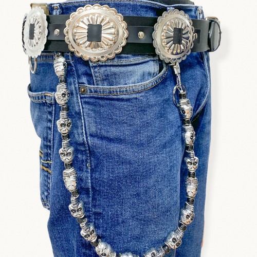 Large concho belt genuine - large,
