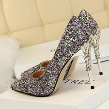 S 10cm High Heels Glitter