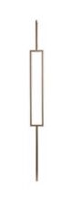Gold Metal Staircase Spindle - 12mm Square Hollow Bar x 1117.6mm High
