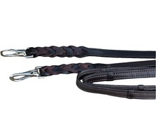 Equipride Leather Reins For Working Hunter Bridle with Quick Release Snap Hooks