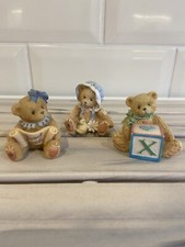 Cherished Teddies Ornament 3 Small Size Good Luck, Baby & Duck, Letter ‘X’ Cube