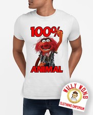 Animal 100% T-Shirt Movie Retro Classic Original Sci Fi Music Muppet heather g