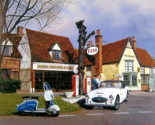 Vintage mounted motoring - vintage,